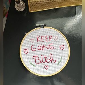 Embroidered wall hanging